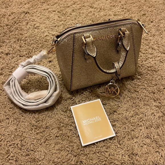 Michael Kors Handbags - Michael Kors Gold Ciara Mini Crossbody Purse